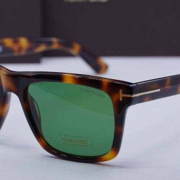 Tom Ford FT0906 53N Buckley02 Square Sunglasses - Havana/Green - Picture 4 of 9